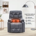 thumbnail image 3 of YODOLLA Large Power Lift Recliner for Elderly Heavy Duty Fabric Electric Lift Chair with Heated Vibration Massage in Blue Gray, 3 of 6