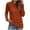 Orange, variant on tarylea Trendy Tops for Women Crew Neck Stripe Tops Long Sleeve Solid Color Shirts Casual Loose Homewear Dailywear Tops