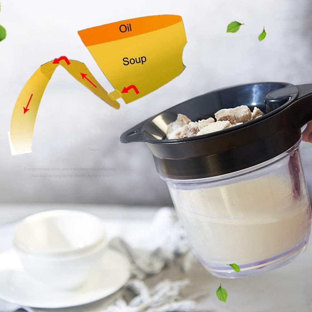 Cup fat separator, fat separation jug, plastic fat jug with integrated