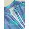 thumbnail image 6 of Bagilaanoe Toddler Baby Girl One-Piece Swimsuit Print Long Sleeve Zipper Rashguard Swimwear 1T 2T 3T 4T 5T 6T Kids Bathing Suit, 6 of 8
