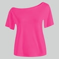 thumbnail image 4 of T Shirts for Girls Short Sleeve Off Shoulder Tops Basic T Shirts for Girls, Size 7-12 Years, 4 of 4