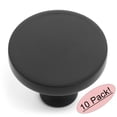 thumbnail image 1 of 10 Pack - Cosmas 8104FB Flat Black Round Solid Cabinet Hardware Knob - 1-1/4" Diameter, 1 of 1