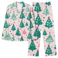 thumbnail image 5 of Mifsaly Womens Christmas Pajamas Sets Loose Pjs 2 Piece V-Neck Long Sleeve Sleepwear Lapel Button Down Xmas Santa Print Nightwear Casual Wide Leg Pants with Pockets Funny Gifts 2025 Festival Homewear, 5 of 7