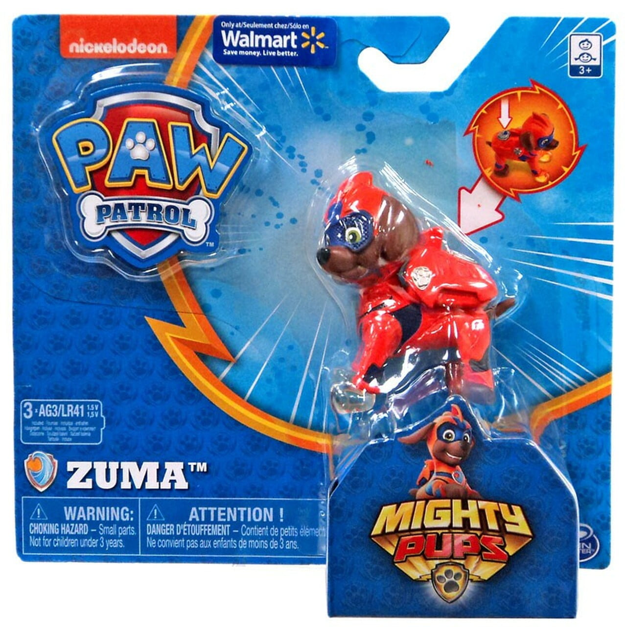Paw Patrol Mighty Pups Zuma Exclusive Figure Light-up Badge & Paws