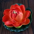 thumbnail image 5 of Ludlz 10cm Artificial Floating Foam Lotus Flower with Water Lily Pad, Lifelike Ornanment Perfect for Home Garden Pond Decoration Performance Stage Garden Home Party Decoration Prop, 5 of 7