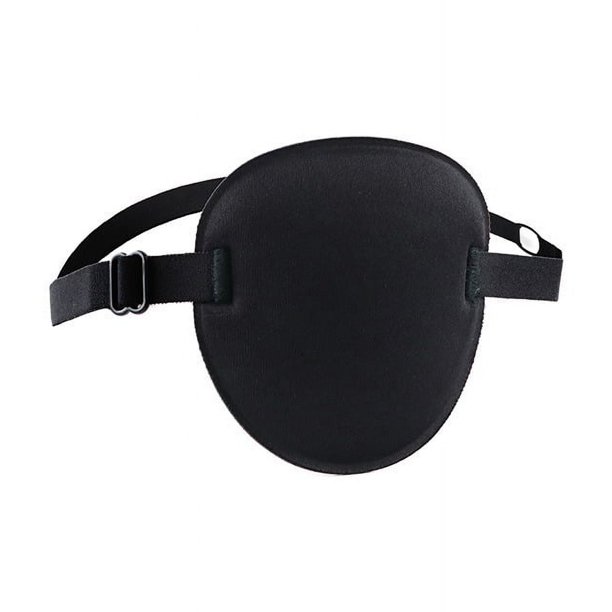 Máscara de ojo única elástica ajustable para adultos Máscara de ojo de parche médico ajustable 3D para ojo izquierdo o derecho (negro 1 unidad)