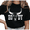 Black-1, variant on UNISHE Women's Longhorn Skull Howdy Western Cowgirl Minimalist Print Short Sleeve T-shirt Relaxed Fit