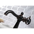 thumbnail image 4 of Kingston Brass KSD354RKXNB Webb One-Handle Single-Hole Bathroom Faucet with Knurled Handle and Push Pop-Up Drain, Naples Bronze, 4 of 7