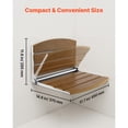 thumbnail image 2 of KFFKFF Foldable Shower Seat Wall Mounted, 17.7" Folding Shower Bench with Supportive Backrest, Fold-Down Bathroom Corridor Seat with Stainless Steel Frame, 400LBS Loading, 2 of 9