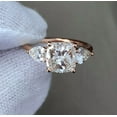 thumbnail image 4 of solitaire jewels 2CT Cushion Moissanite 3 Stone Engagement Ring For Women, 14K Rose Gold, 4 of 6