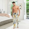 thumbnail image 2 of Men's Pajama Pants with Pockets Sleepwear Lounge Pants Stretch Casual White Lilies, 2 of 6