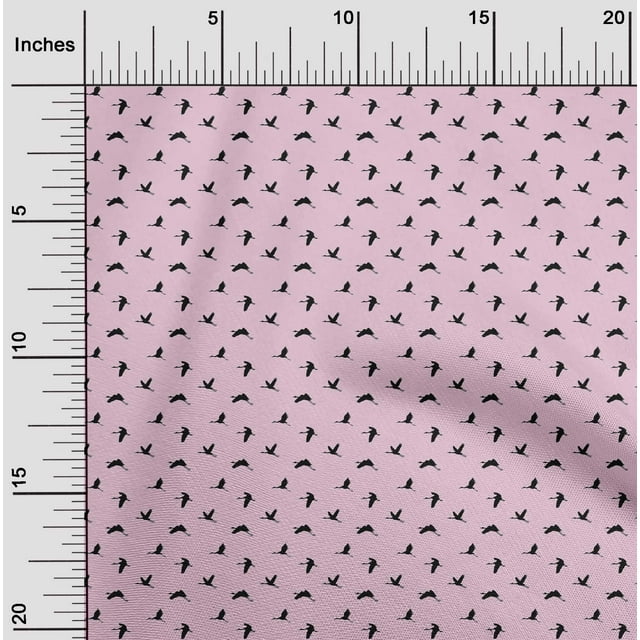oneOone Cotton Poplin Fabric Stork Bird Printed Fabric 1 Yard 42 Inch Wide