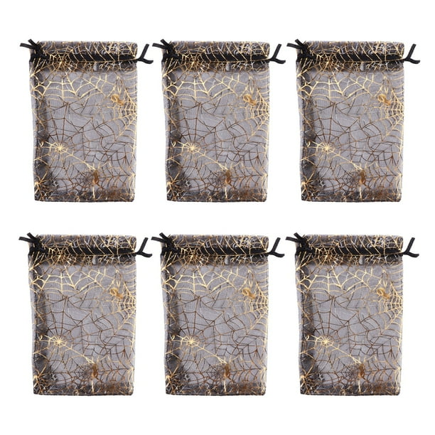 100 bolsas de organza para regalo de Halloween, bolsas de regalo para fiestas, bolsas de dulces