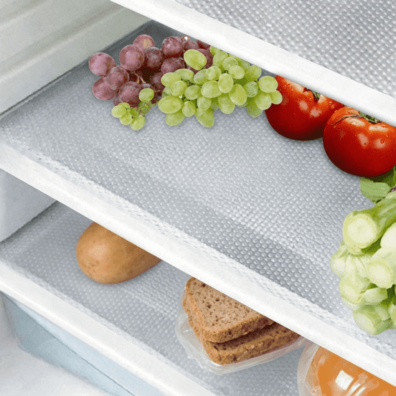 Smlper 8 Pcs 17.7" x 11.6" Refrigerator Liners Mats Washable, Washable Waterproof Oilproof Fridge Shelf Mats, Fit Freezer, Cabinet & Drawer Glass Shelves (Clear)