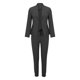 thumbnail image 3 of Conjunto de traje de dos piezas con solapas para mujer: chaqueta de manga larga y pantalones, corte ajustado, color liso, atuendo de invierno para la oficina, 3 of 6