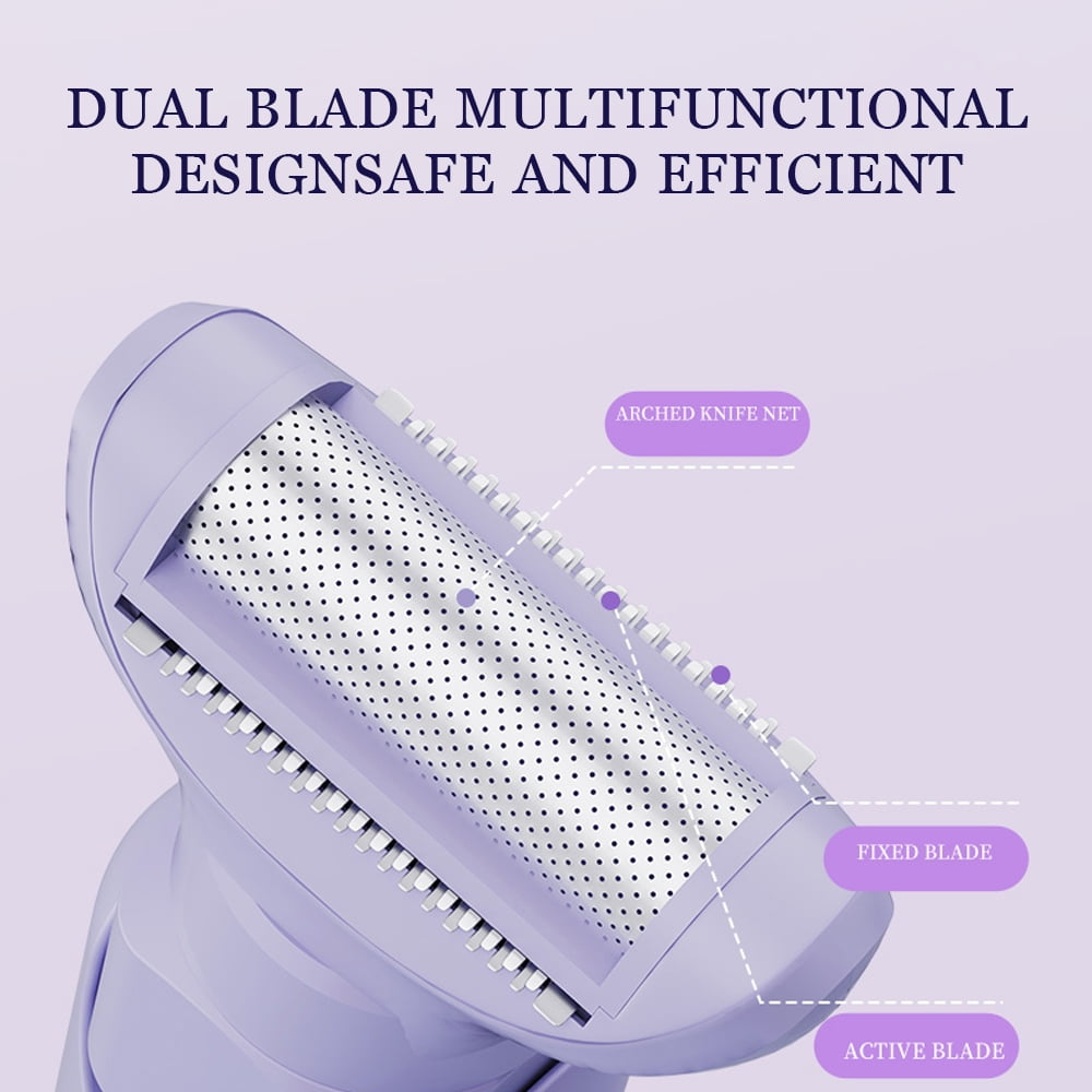Electric Razor for Women,Facial Hair Removal for Women,5-in-1 Multi-Function Women's Hair Removal Trimmer,Facial Hair Trimmer for Women,Cordless Waterproof Bikini Trimmer Shaver Razor Purple