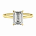 thumbnail image 3 of Cora Jewellery 4CT Cathedral Set Emerald Moissanite Solitaire Engagement Ring for Women, 14K Yellow Gold, 3 of 5