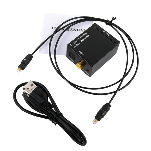 Maoww 3.5mm Jack Digital To Analog Audio Converter Decoder Optical Fiber Coaxial Signal To Analog RCA L/R Audio Adapter