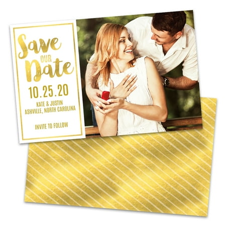 Personalized Golden Stripes Wedding Save The (Best Save The Date Templates)