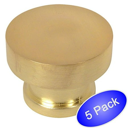 Solid Brass Round Knob Cabinet Cosmas 704BB Brushed Brass Round Contemporary Cabinet Hardware Knob - 1-1/4