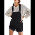 thumbnail image 3 of Pantalones Cortos Vaqueros para Mujer, de Verano Informales, Holgados, Ajustables, con Tirantes. Negro XL, 3 of 10