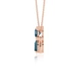 thumbnail image 5 of Natural London Blue Topaz Cat Design Pendant Necklaces for Women in 18K Rose Gold Vermeil, December Birthstone Jewelry Gifts for Birthday, Wedding Anniversary, Mothers Day, Valentines, 5 of 7