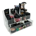 thumbnail image 1 of OnDisplay Gracie Deluxe Acrylic Cosmetic/Jewelry Organization Station w/Geode knobs - Natural/Gold, 1 of 2