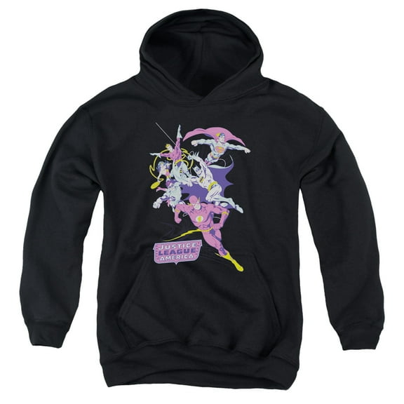 Jla - Colorful League - Youth Hooded Sweatshirt - Small