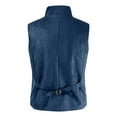 thumbnail image 5 of Miluxas Mens Double Breasted Suede Dress Vest Prom Party Velvet Waistcoat Blue S(S), 5 of 5
