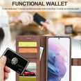 thumbnail image 4 of Allytech Slim Wallet Case for Samsung Galaxy S24 with 3 Card Slots & Cash Pocket, Premium PU Leather Kickstand Magnetic Clasp Soft TPU Inner Shockproof Protective Flip Cover Case - Brown, 4 of 11