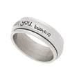 thumbnail image 4 of 8mm High Polished Stainless Steel Women's Men's Do Not Fear for I Am with You Isaiah 41:10" Christian Bible Verse & Inspirational Rings a Unique Anxiety & Stress Relief Gift for Women or Men!, 4 of 4