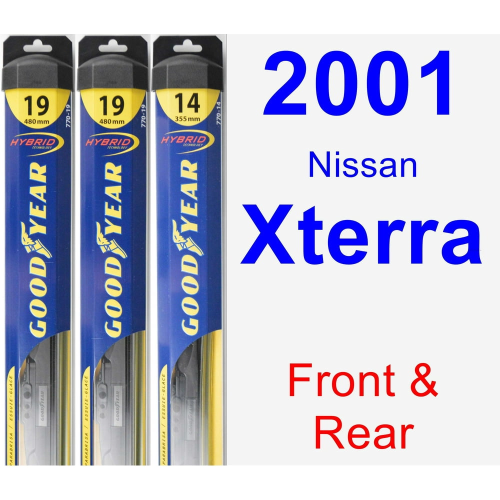2001 Nissan Xterra Wiper Blade Set/Kit (Front & Rear) (3 Blades) - Hybrid - Walmart.com 2001 Nissan Xterra Rear Wiper Blade Size