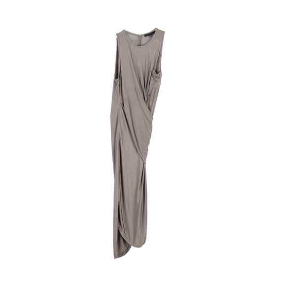 Pre-Owned Alexander Wang Asymmetric Midi Dress in Green Rayon