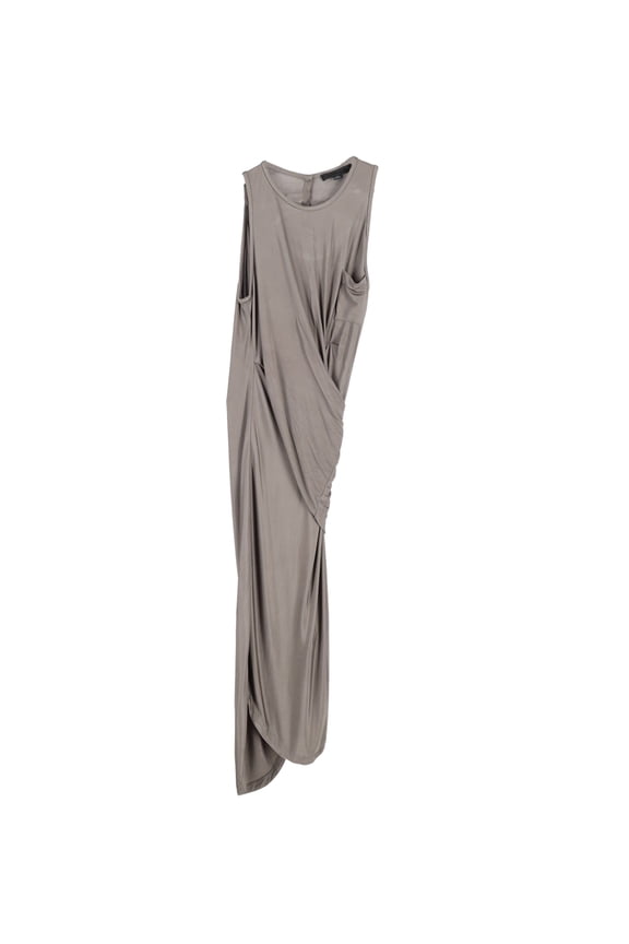 Pre-Owned Alexander Wang Asymmetric Midi Dress in Green Rayon