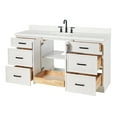 thumbnail image 4 of Ariel Kelly 66 Inch Single Oval Sink Bathroom Vanity With Carrara White Quartz Countertop 1.5 Inch Edge In White, 4 of 12