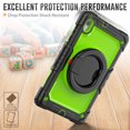 thumbnail image 6 of TECH CIRCLE Case for Lenovo Smart Tab M10 HD (2nd Gen) (10.1") (Model TB-X306X) with [Screen Protector] - Drop Proof Protective Kickstand Case Portable Handle Sturdy Rugged Cover, Black+Green, 6 of 8