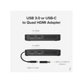 thumbnail image 2 of Plugable 4x HDMI Multi Monitor Adapter, USB 3.0 or USB C to HDMI Adapter, Compatible with Windows and Mac, Quad Adapter Supports 1920x1080@60Hz, 2 of 5