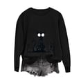 thumbnail image 4 of Warop Halloween Sweatshirts for Women Halloween Black Cat Ghost Graphic Casual Cute Pullover Tops Long Sleeve Crewneck Fall Outfits, 4 of 6