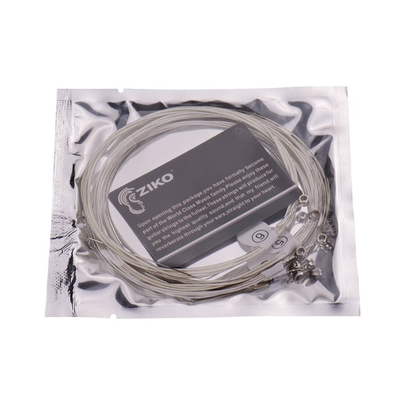 ZIKO ZIKO DUS-012 Acoustic Guitar Strings Set - Silver-Plated High-Carbon Steel Hex Core, 6-Pack for Folk Guitars, Soft Feel & Bright Tone