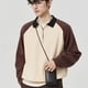 thumbnail image 4 of Suéter de cuello polo con media cremallera y contraste de color de otoño e invierno, suéter cálido de manga larga, suéter de estilo coreano para hombre, abrigo para hombre, 4 of 5