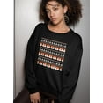 thumbnail image 2 of Christmas Pattern Pixel Foxes Sweatshirt Women -Image by Shutterstock, Female x-Large, 2 of 4