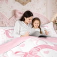 thumbnail image 5 of Erosebridal Pink Bow Bedding Twin Comforter Set, Initial Letter C Down Comforter, Princess Bowknot Decor, Reversible 2-Piece, 5 of 7