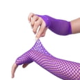 thumbnail image 3 of YooGuoGuo 2 Pairs Women Fishnet Gloves,Long and Short Set Mesh Fingerless Gloves for 80s Theme Party Halloween Costume, 3 of 5