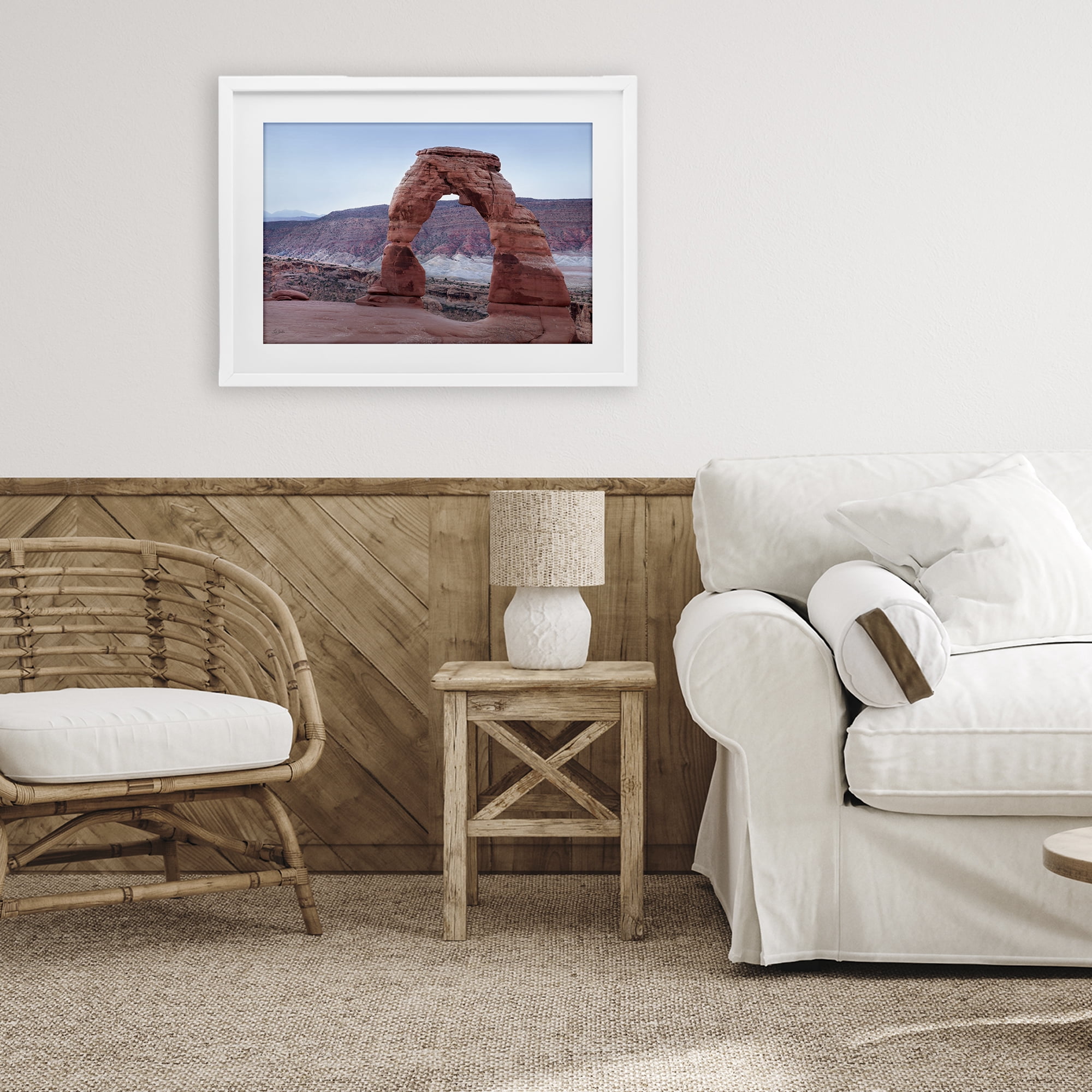 Stupell Industries Time's Sculpture Delicate Arch White Framed Print Under Glass, design by Lori Deiter