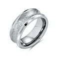 thumbnail image 1 of Personalize Silver Tone Couples Concave Celtic Knot Viking Dragon Wedding Band Rings for Men Women Titanium Comfort Fit 8MM Customizable, 1 of 5