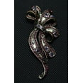 thumbnail image 5 of Vintage Style Rhinestone Statement Purple Ribbon Brooch Filigree Crystal Bow Tie Brooch Pin, Wedding Jewelry, 5 of 7