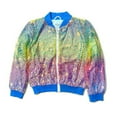 thumbnail image 4 of WOYY Big Girls Sequin Sparkly Jacket Glitter Fashion Gradient Bomber Jacket, Sizes 8-9, 4 of 7