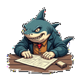 thumbnail image 5 of Waterproof Vinyl Stickers Shark Detective Cartoon Stickers Humor for Notebooks Luggage Instruments, 5 of 9