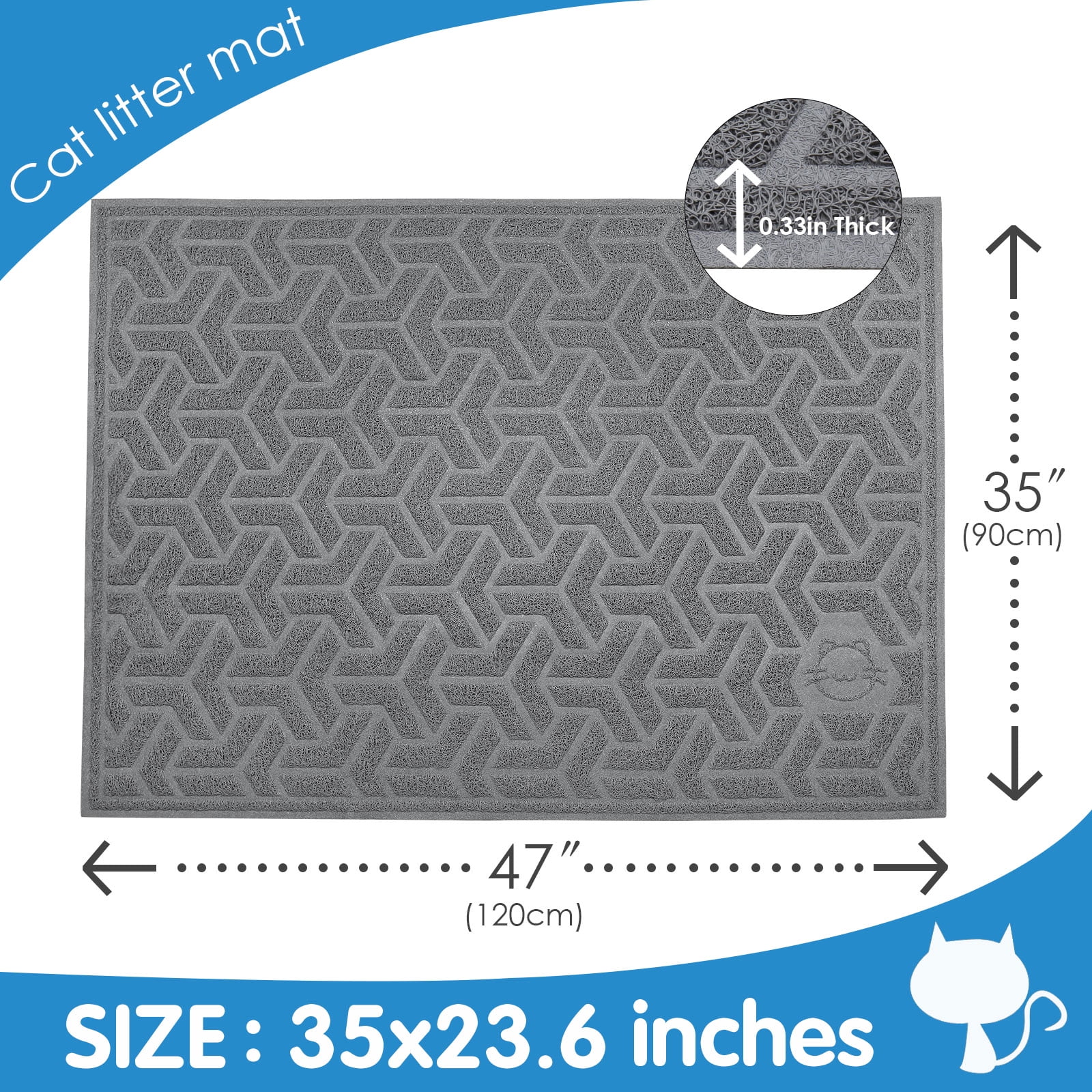 Yimobra Cat Litter Mat, 35.4x23.6 Litter Box Mat with Litter