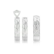 forever Bride 1/6 Ct. t.w. Trio Diamond Engagement Ring Set, Sterling Silver